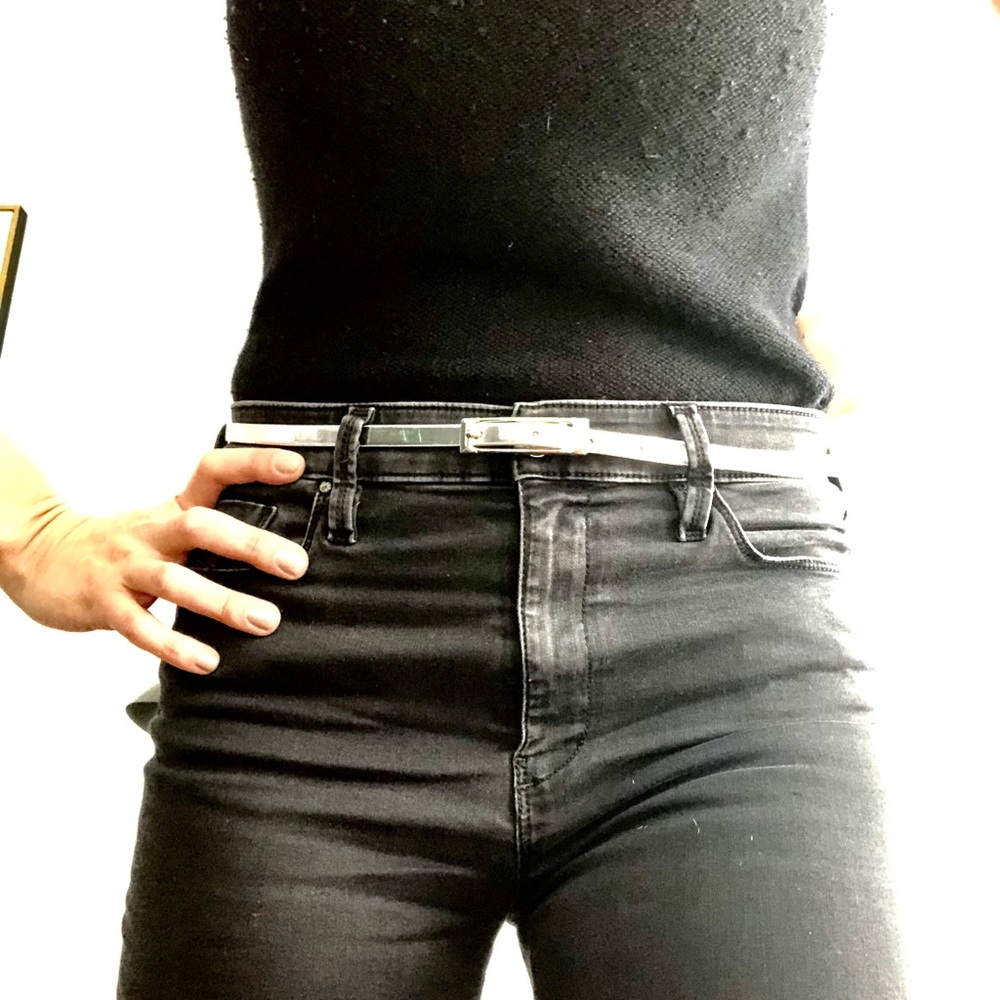 Skinny silver belt